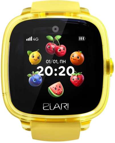 Смарт-часы ELARI KidPhone Fresh 4G,  1.4",  желтый/желтый [kp-4g-f-y]